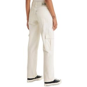 Levis Silver Tab 94 Baggy Cargo Utility Jeans Womens 25 White Dad Relaxed Street